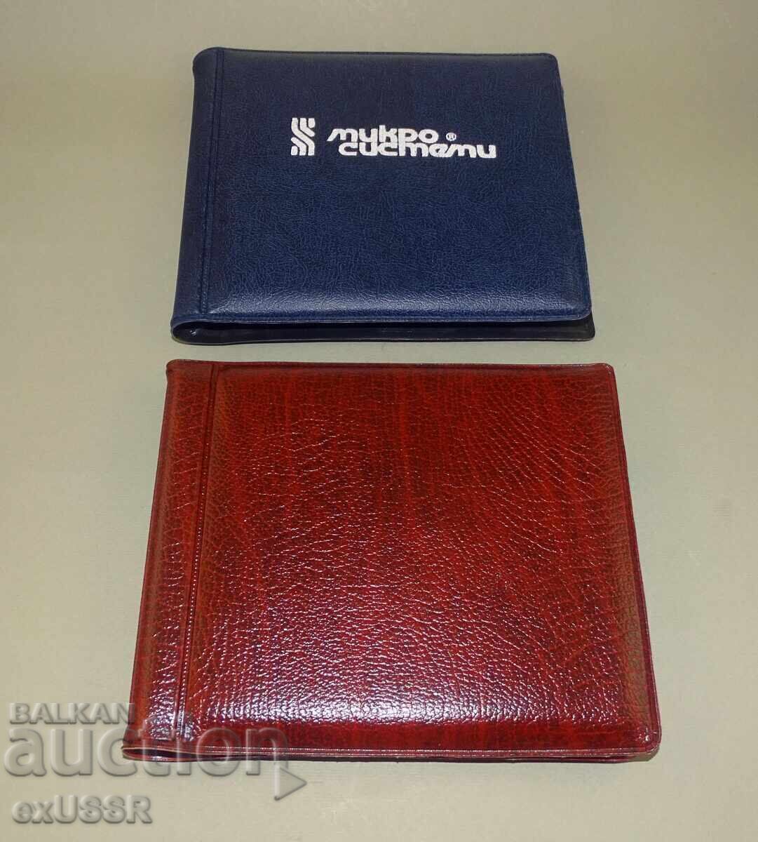 2 Albume husă mapă clasor dischete 5,25, Bulgaria anii '80