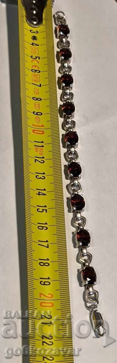 Old beautiful bracelet Garnets and silver! - 6