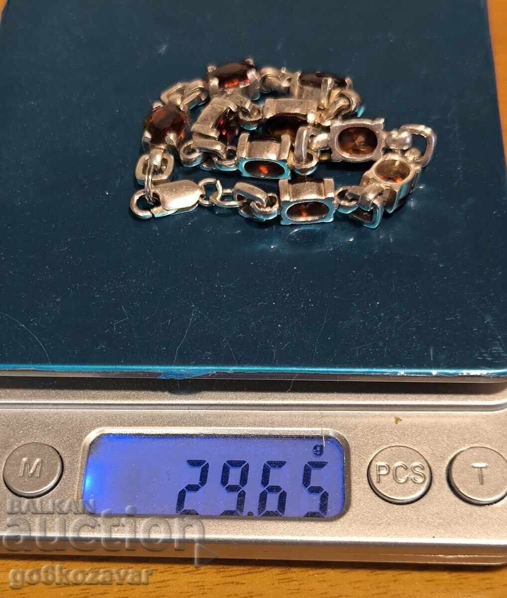 Old beautiful bracelet Garnets and silver! - 7