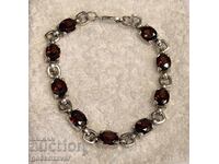 Old beautiful bracelet Garnets and silver!