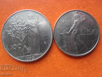 50 și 100 lire 1975 Italia