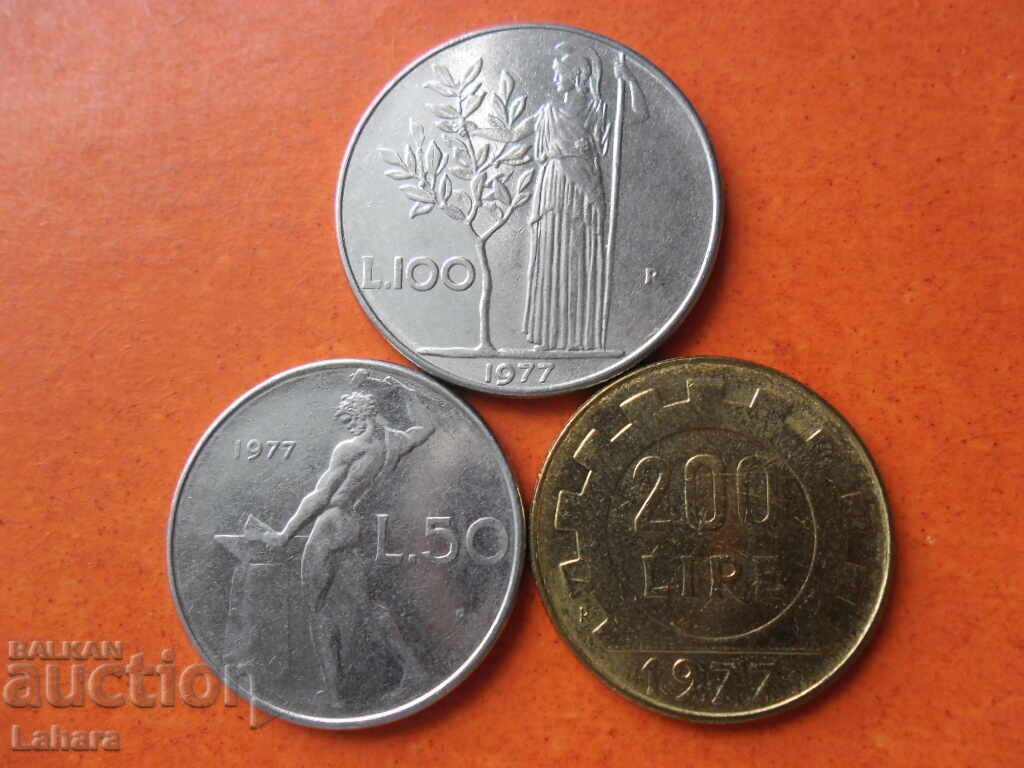 50 , 100 и 200 лири 1977 г. Италия