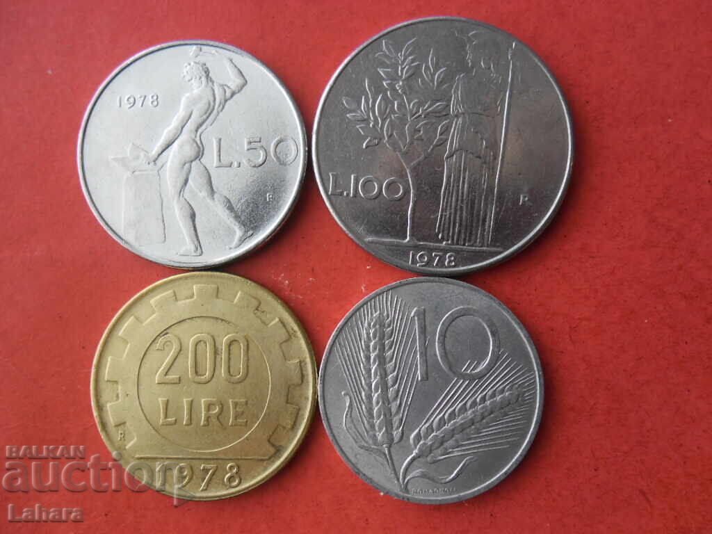 10, 50, 100 και 200 λιρών 1978 g. Ιταλία