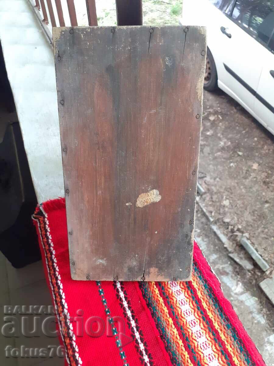 Δημοπρασία Παλιά οικιακή εικόνα - χειροποίητη ζωγραφική σε ξύλο