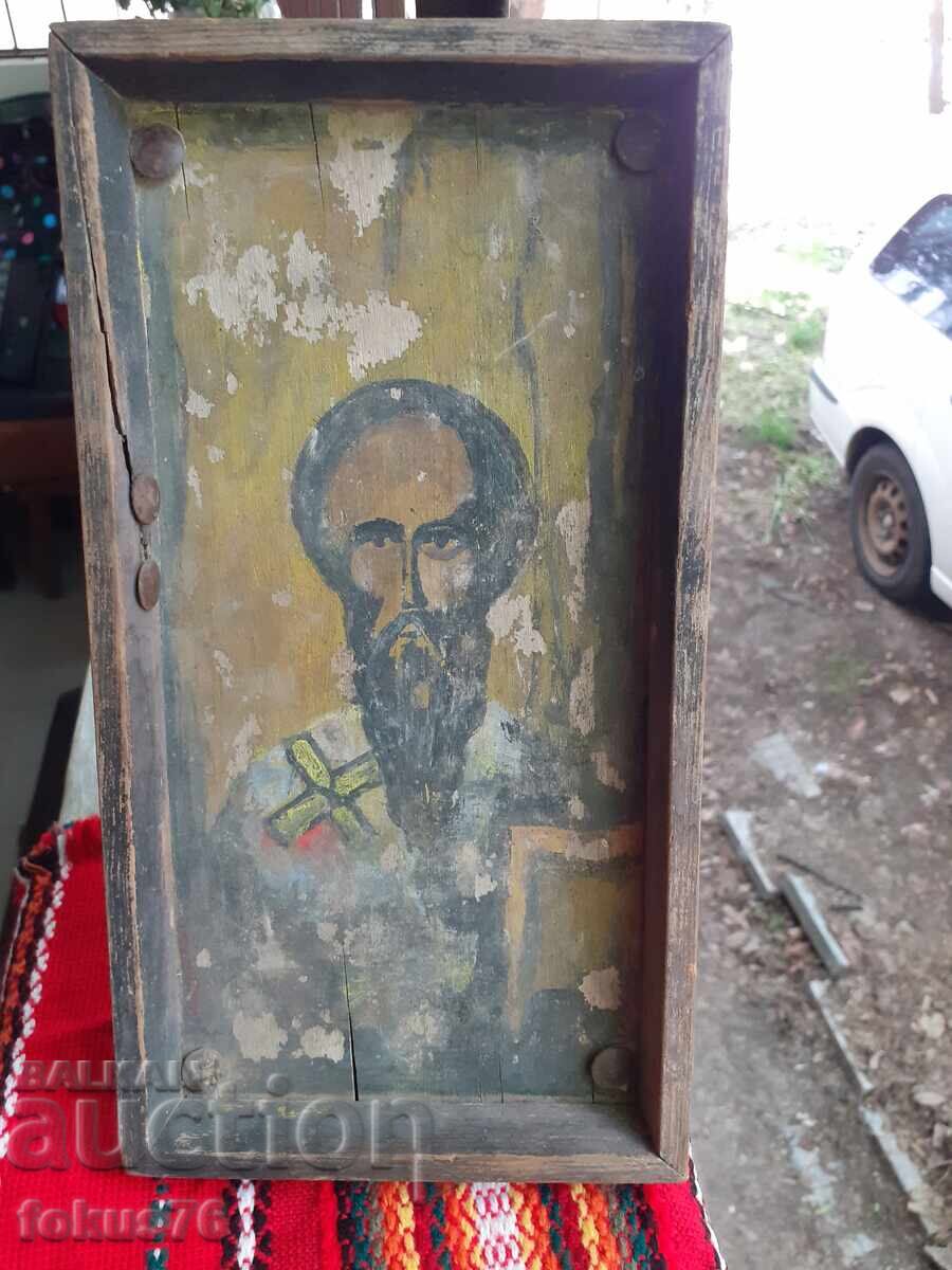 Παλιά οικιακή εικόνα - χειροποίητη ζωγραφική σε ξύλο