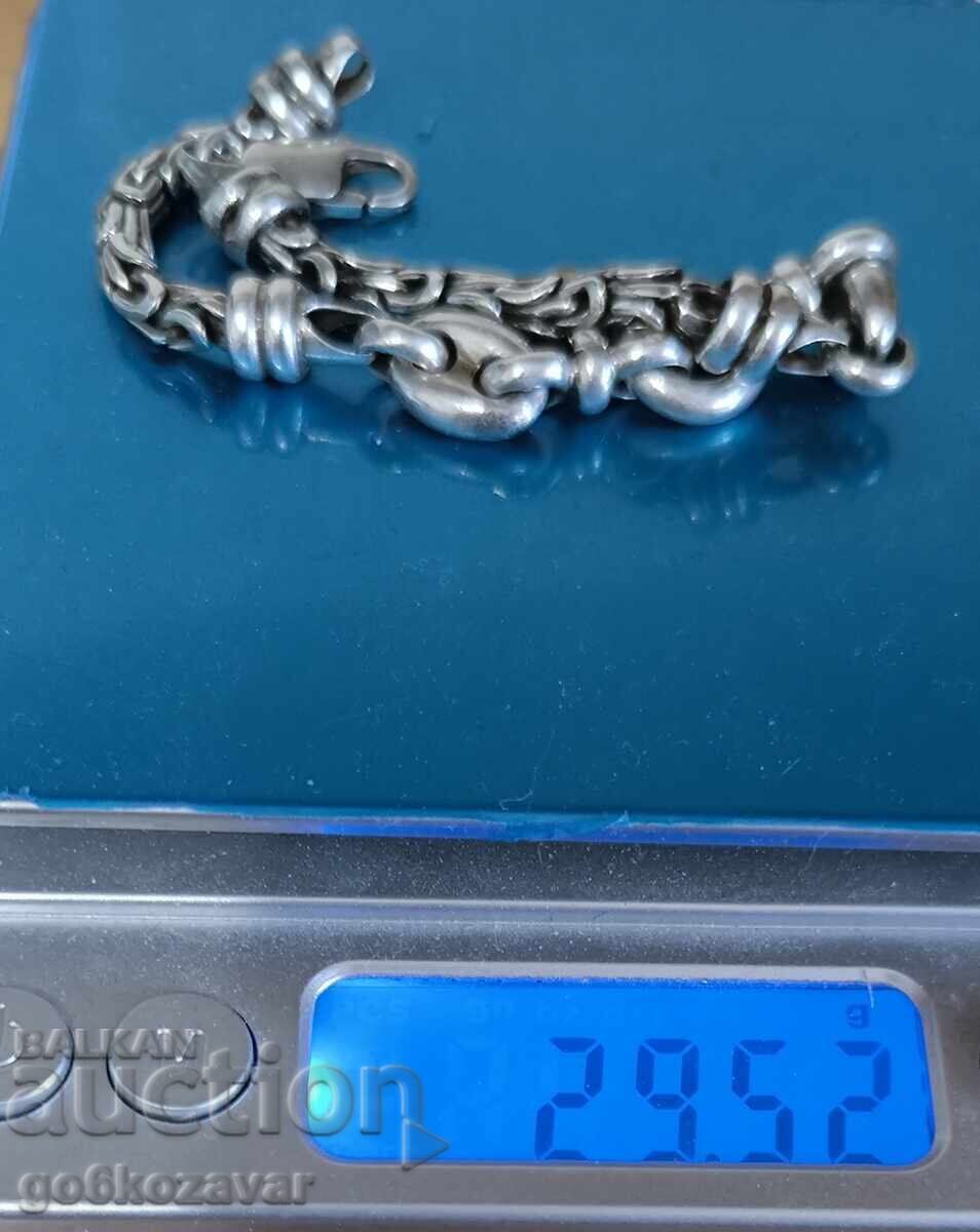 Ασημένιο βραχιόλι unisex, σπάνιο, πολύ γερό πλέξιμο! - 6 Ασημένιο βραχιόλι unisex, σπάνιο, πολύ γερό πλέξιμο! - 6