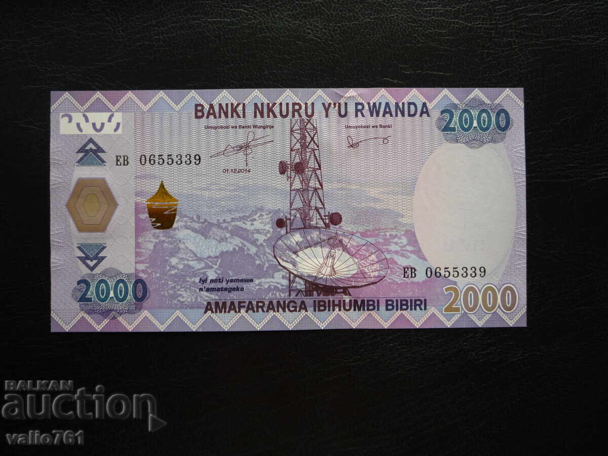RWANDA 2000 2,000 FRANCS 2014 NEW UNC RWANDA 2000 2,000 FRANCS 2014 NEW UNC