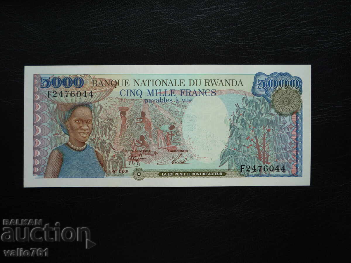 РУАНДА 5000  5 000  ФРАНКА   1988   НОВА  UNC
