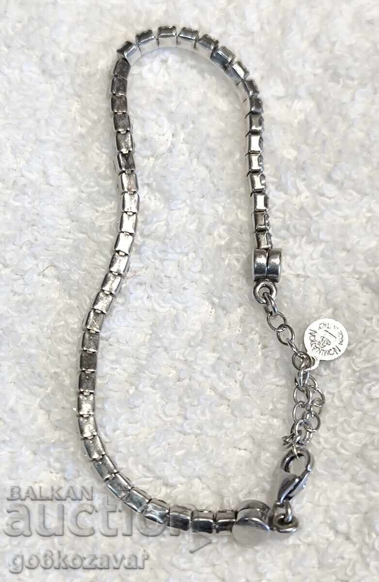 Сребърна Прекрасна гривна,Мойсанит Италия ! За дами ! - 5