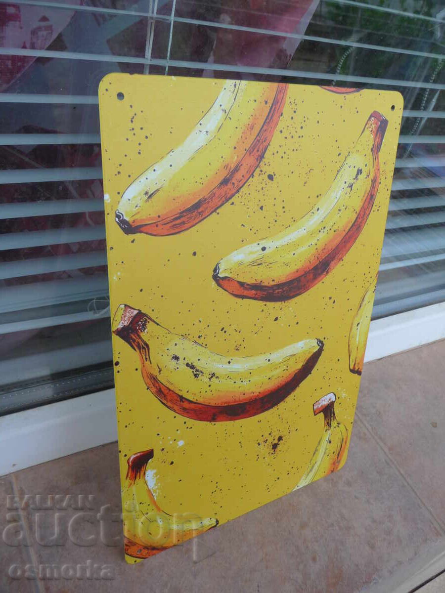 Metal sign bananas fruits ripe promotion banana vegetables with price 18.00 BGN | € 9.20