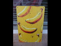 Placă metalică banane fructe coapte promoție banană legume