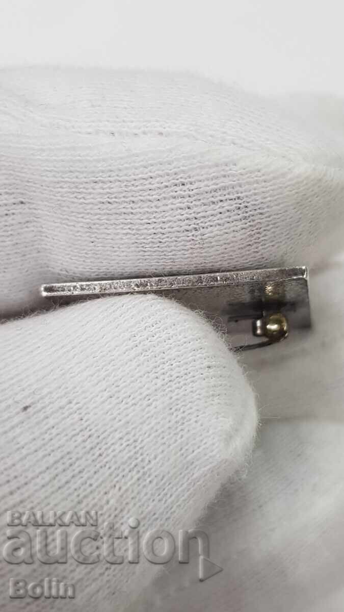 Σπάνιο ασημένιο ρωσικό σήμα ΕΣΣΔ, κονκάρδα Λένιν 875 πρότυπο σμάλτο - 5