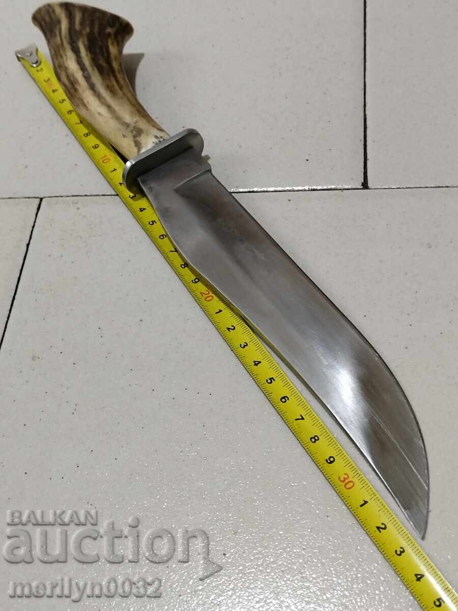 Hunting knife with sheath, deer antler handle - 7 Hunting knife with sheath, deer antler handle - 7