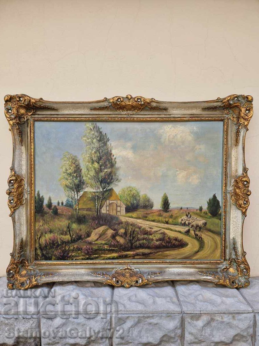 Уникална антикварна белгийска картина масло върху платно с цена 498.00 лв. | € 254.62