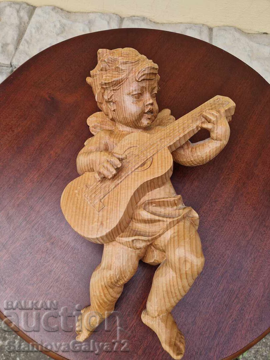 Delivery of Pair of Unique Antique Wooden Angel Figures Delivery of Pair of Unique Antique Wooden Angel Figures