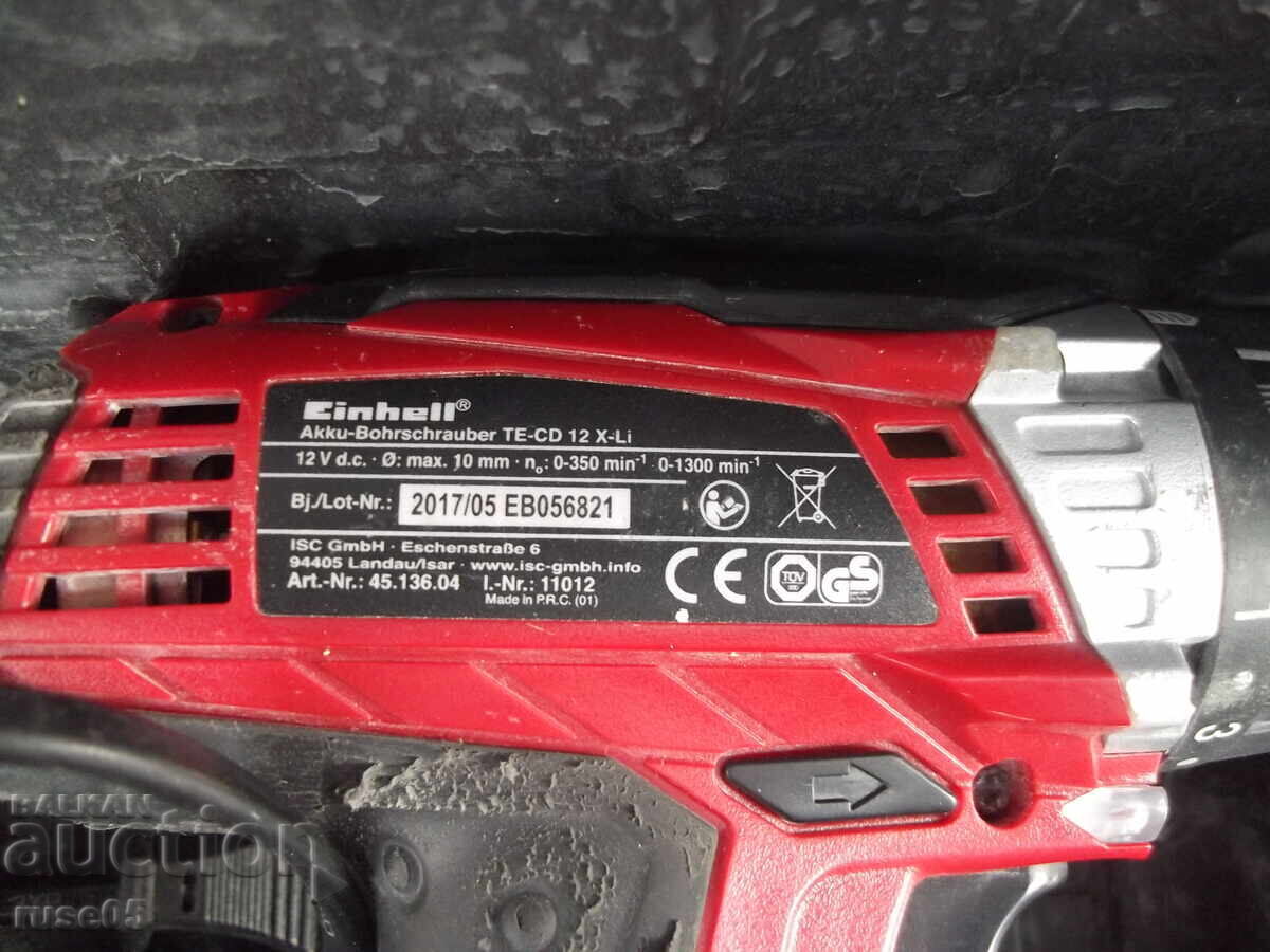 Mașină de găurit "Einhell - TE-CD 12 X-Li" cu acumulator, funcțională - 7 Mașină de găurit "Einhell - TE-CD 12 X-Li" cu acumulator, funcțională - 7