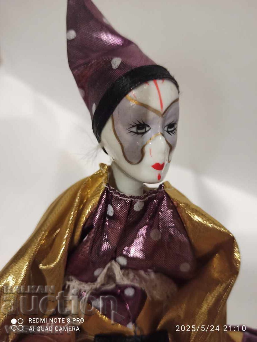 Delivery of Handmade Porcelain Venetian Harlequin Doll