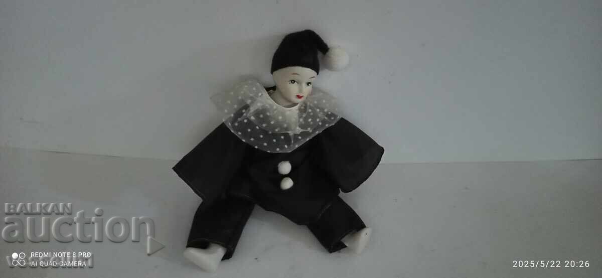 Handmade Porcelain Venetian Harlequin Doll