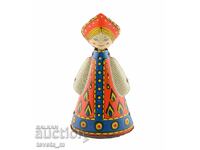 Păpușă metalică / din tablă, cu mecanism, URSS, jucării pentru copii