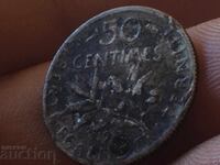 France 50 centimes silver