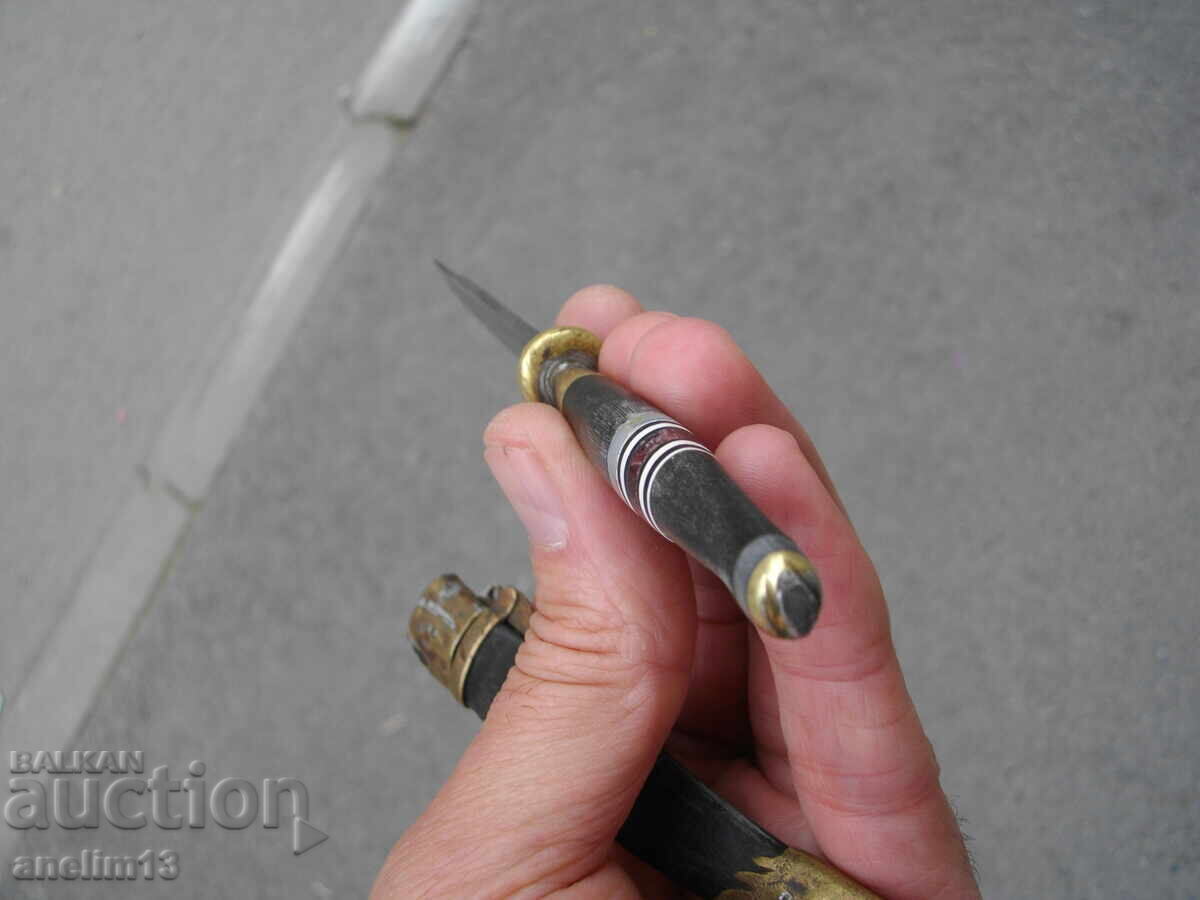 Old Balkan Knife, Knife for Chiri and Sheath, Buffalo Horn - 5