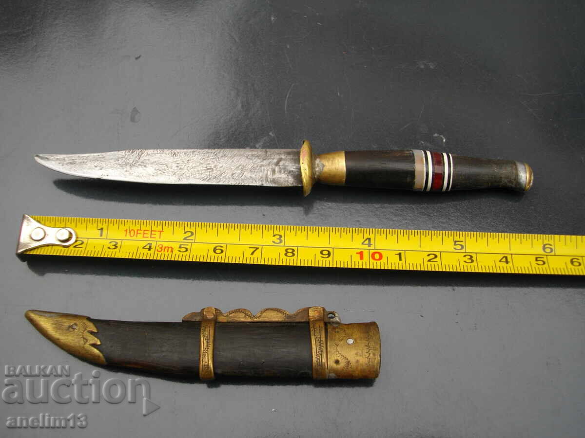 Old Balkan Knife, Knife for Chiri and Sheath, Buffalo Horn - 7