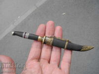 CUȚIT BALCANIC VECHI CUȚIT DE PÂINE CHIRINI ȘI TOC CORN DE BIVOL