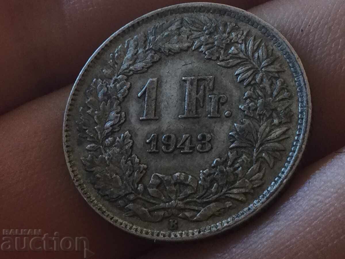 Ελβετία 1 φράγκο 1943 ασήμι με τιμή 24.00 BGN | € 12.27 Ελβετία 1 φράγκο 1943 ασήμι με τιμή 24.00 BGN | € 12.27