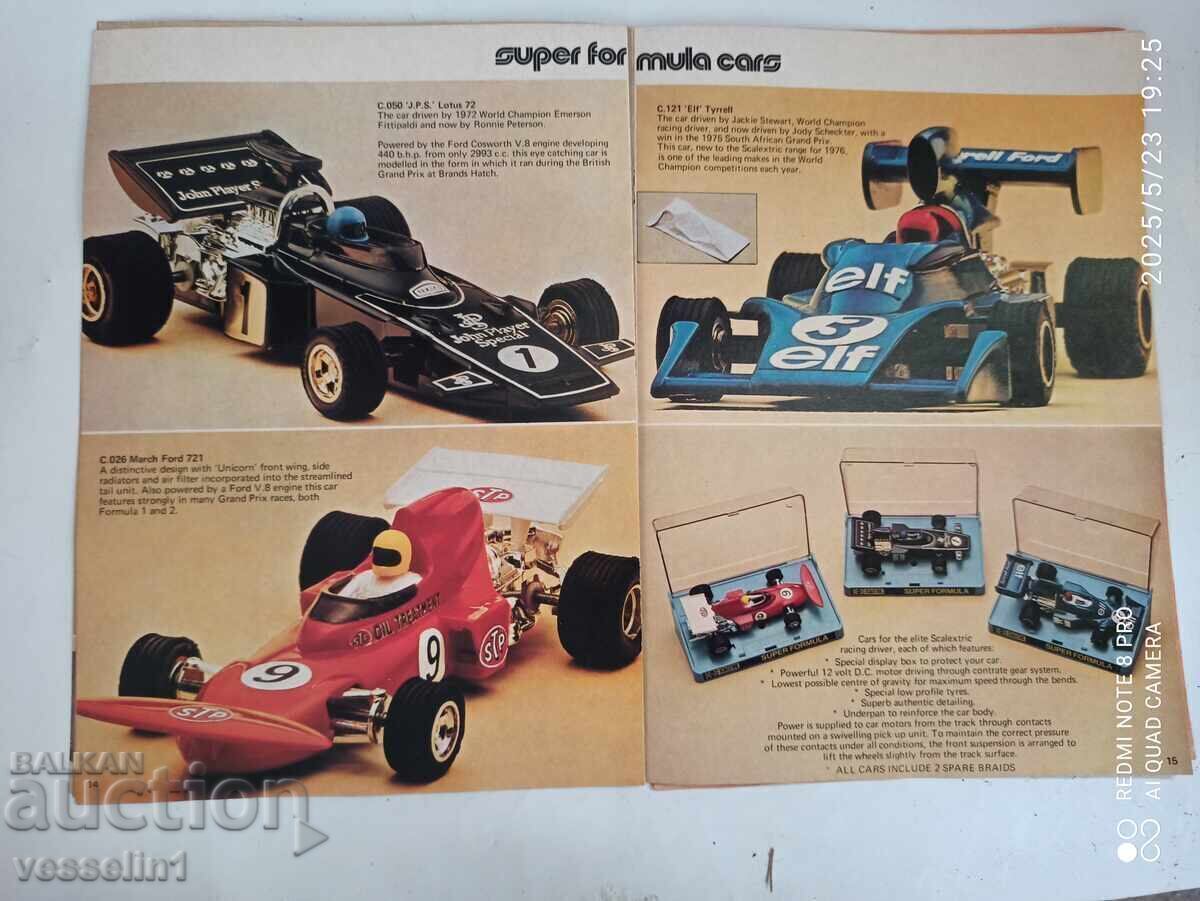 Old monster catalog showing magnetic tracks and cars with price 28.00 BGN | € 14.32