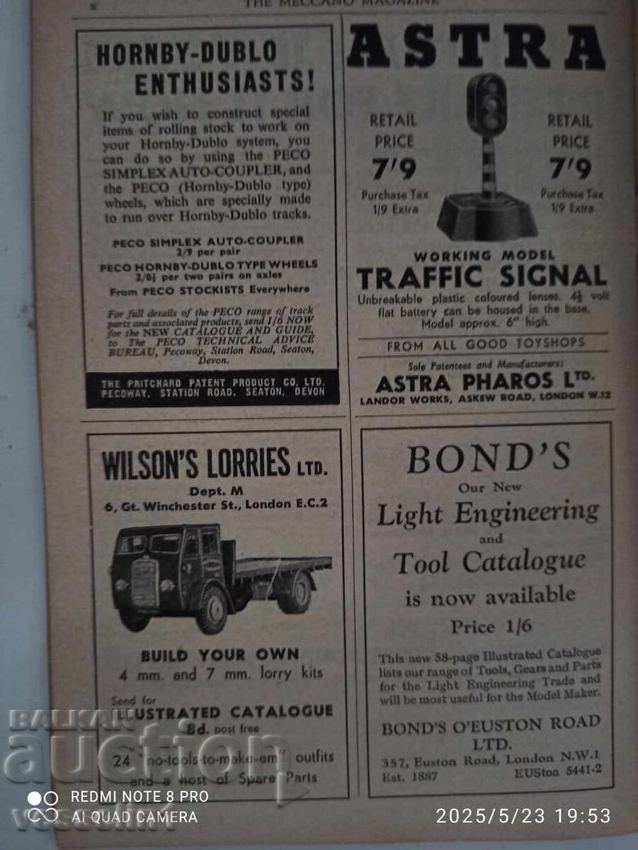 Livrarea Revistă veche de jucării din 1952 cu recenzii Dinky, Matchbox Livrarea Revistă veche de jucării din 1952 cu recenzii Dinky, Matchbox