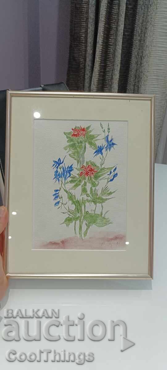 Υπογεγραμμένος πίνακας, γυάλινο πλαίσιο Υπογεγραμμένος πίνακας, γυάλινο πλαίσιο