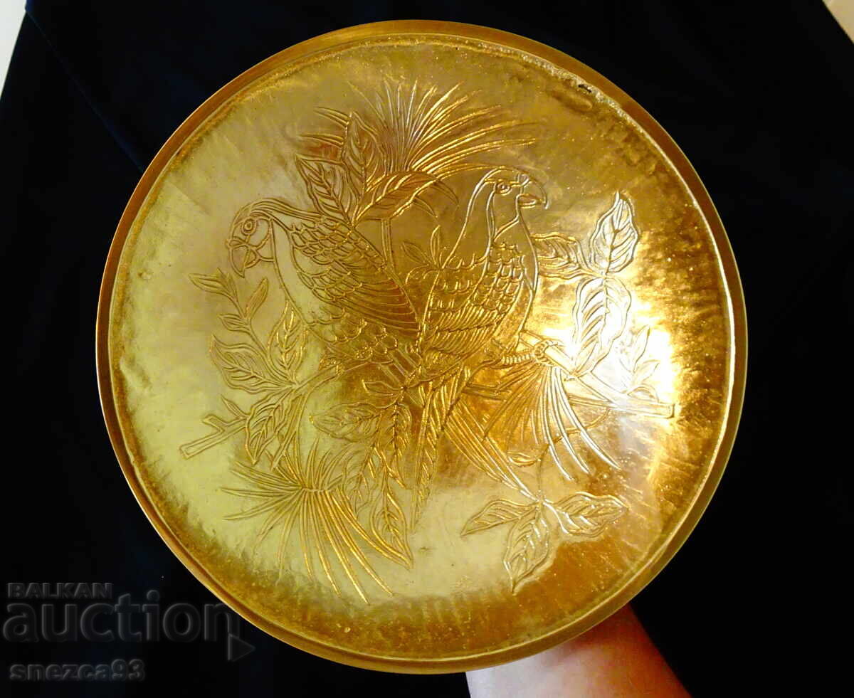 Ψηλή χάλκινη φρουτιέρα με παπαγάλους 430 γρ - 5 Ψηλή χάλκινη φρουτιέρα με παπαγάλους 430 γρ - 5