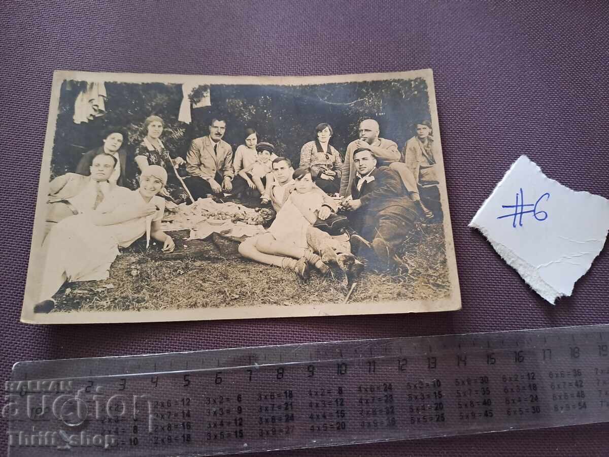 Пощенска картичка/Снимка - семеен обяд - 1927 година