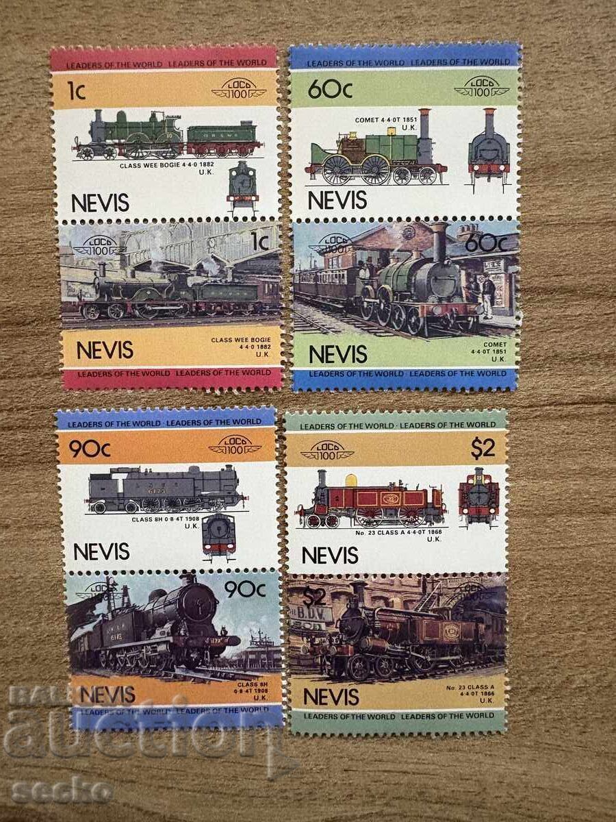 Nevis - Leaders of the World - Locomotives (1985) MNH Nevis - Leaders of the World - Locomotives (1985) MNH