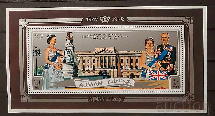 Ajman 1971 Personalities/Queen Elizabeth II Block MNH
