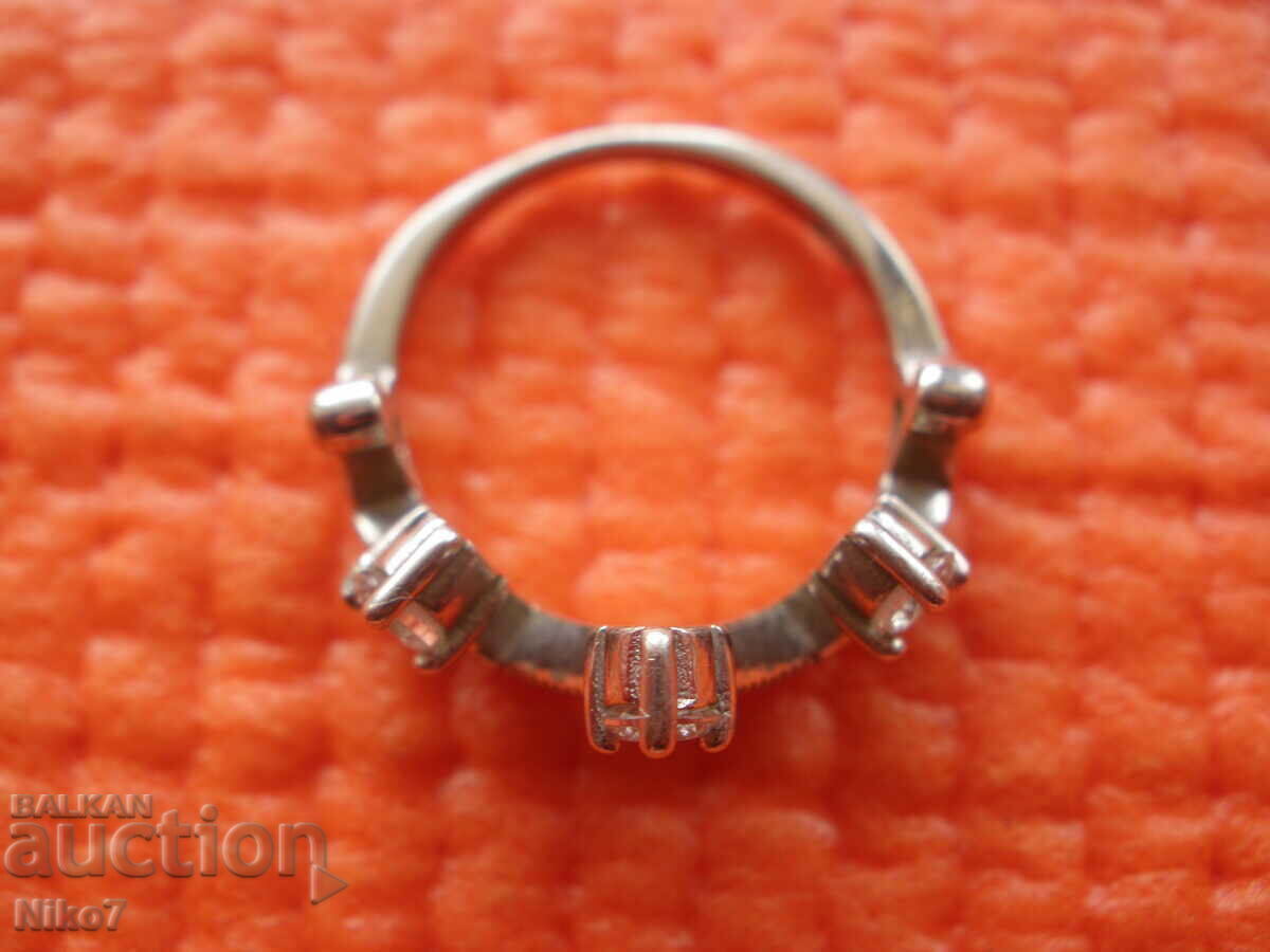 Ασημί, ενδιαφέρον, αντίκα, δαχτυλίδι - "Royal Crown" - 5