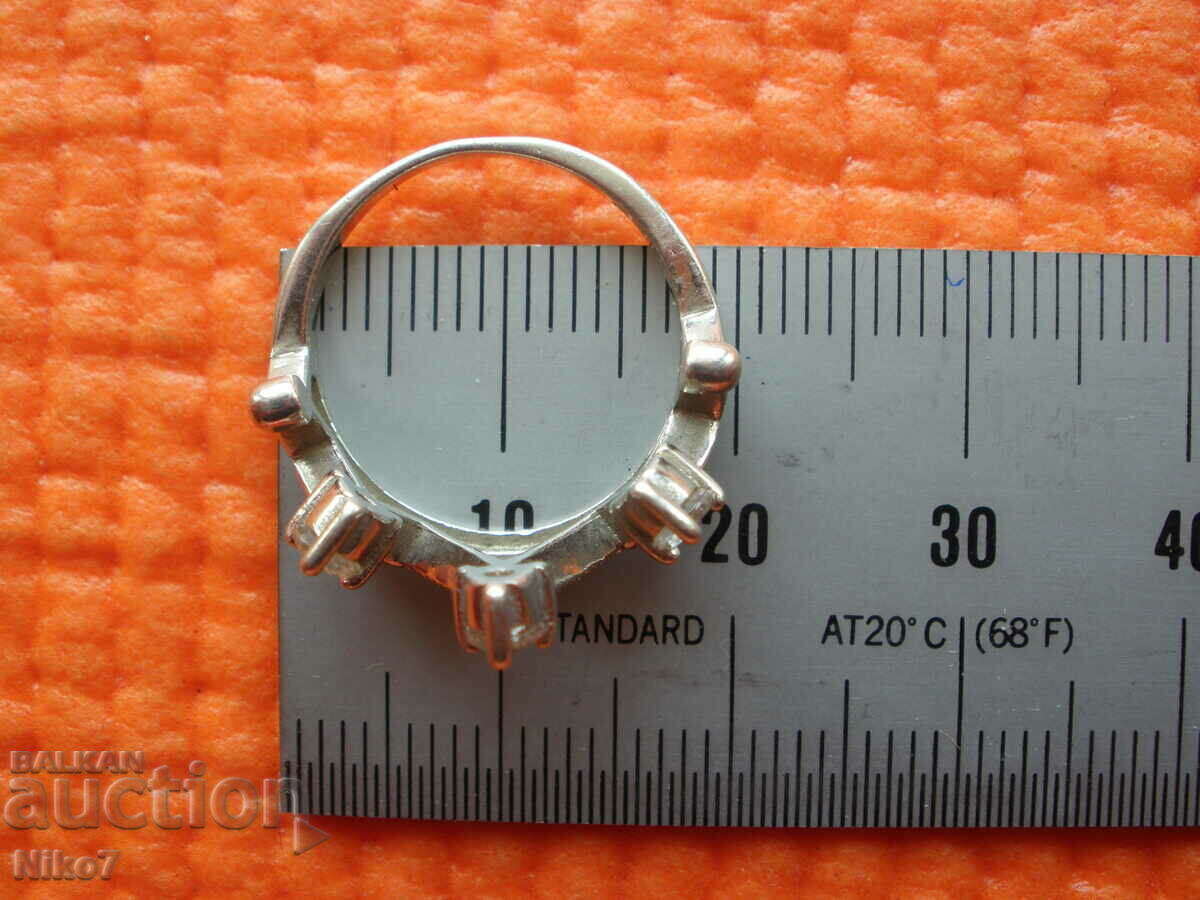 Ασημί, ενδιαφέρον, αντίκα, δαχτυλίδι - "Royal Crown" - 7