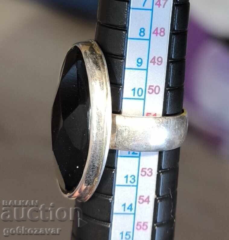 Ring, star stone with natural blue sandstone, silver 925 - 5