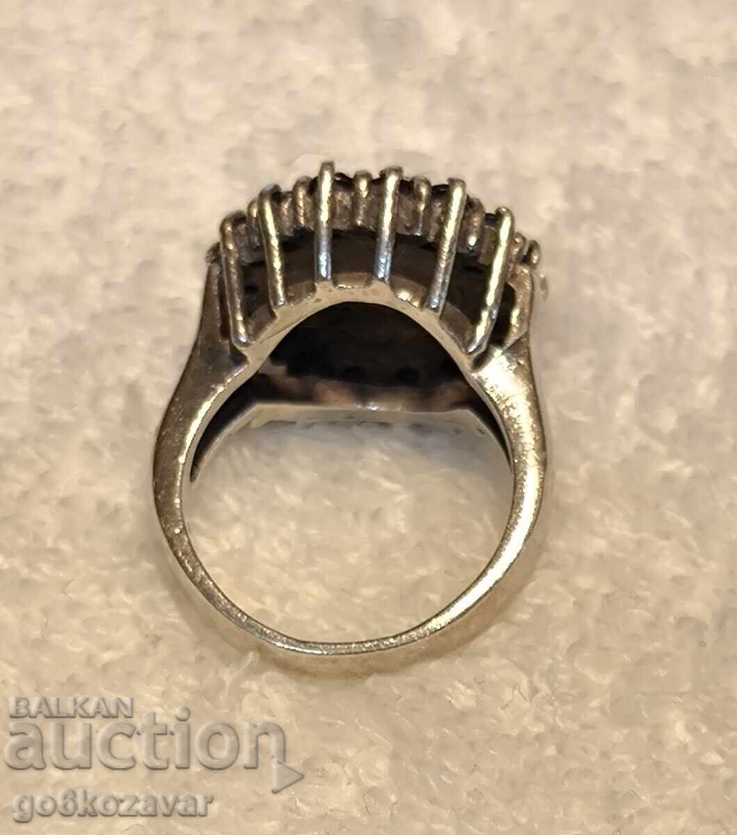 Δαχτυλίδι, Βοημικός γρανάτης, μαρμαρυγίες, Ασήμι, Υπέροχο! - 5