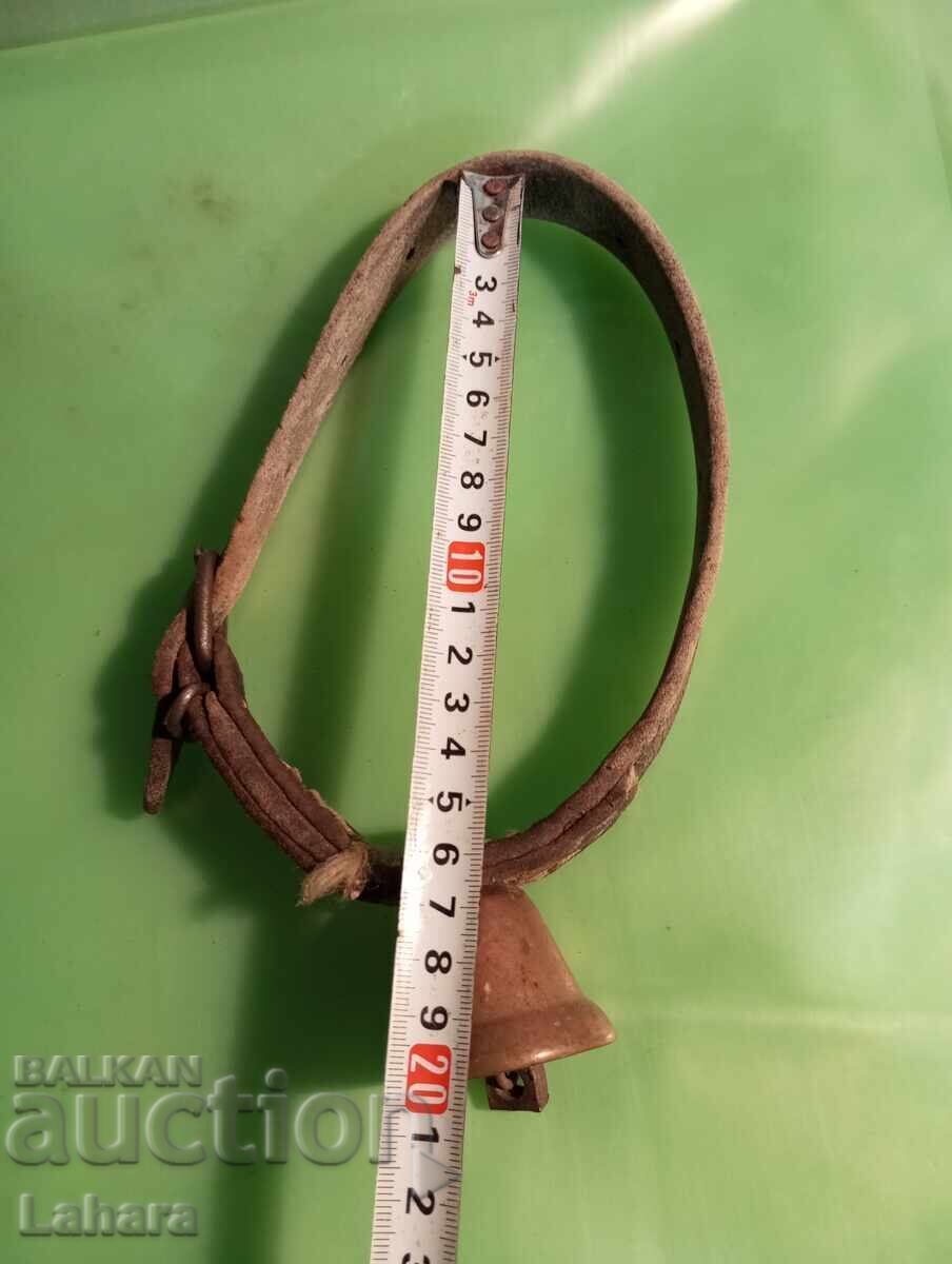 Bell, chan, clapper with a leather strap - 5