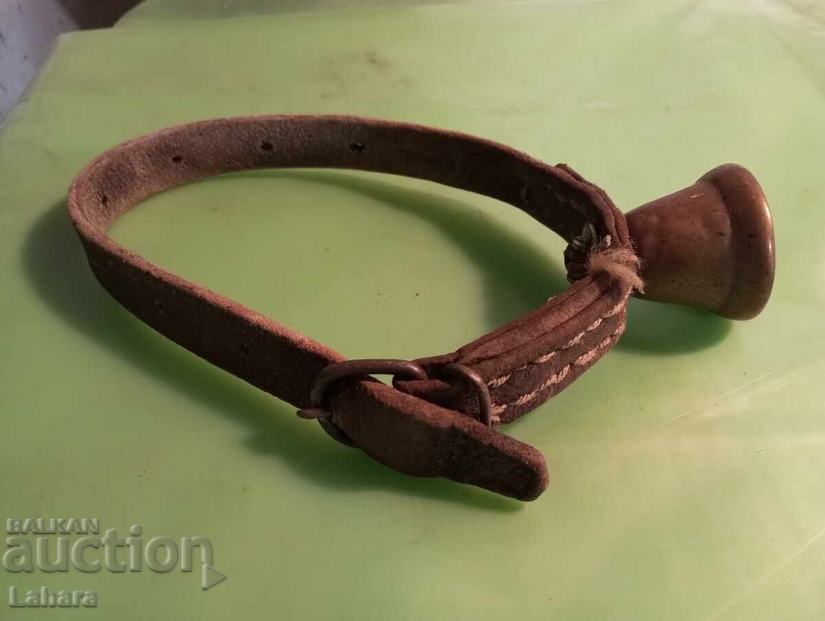 Bell, chan, clapper with a leather strap - 6