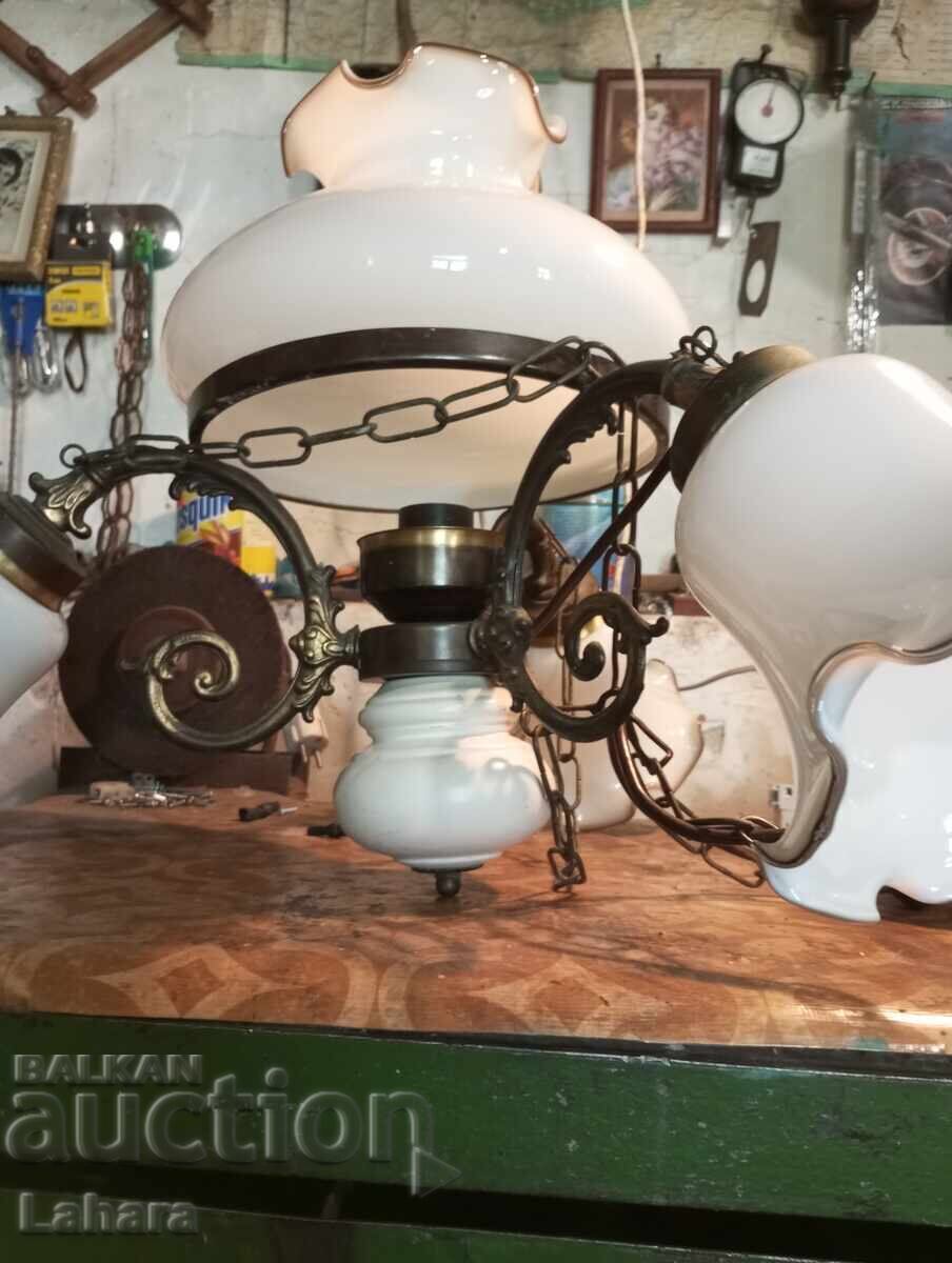 Delivery of Large Antique Retro Bronze Chandelier