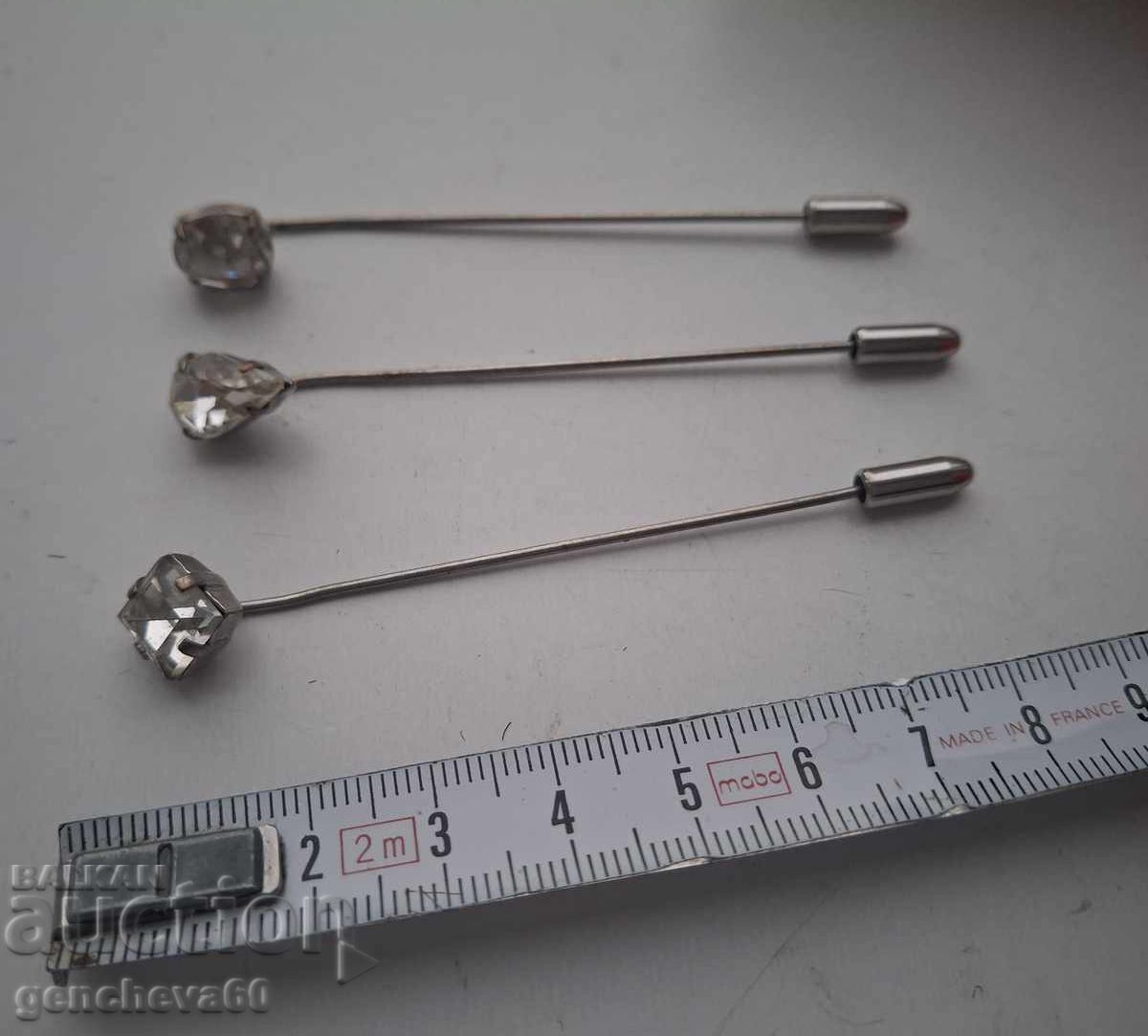 Καρφίτσες με πέτρες Swarovski - τρία τεμάχια - 5