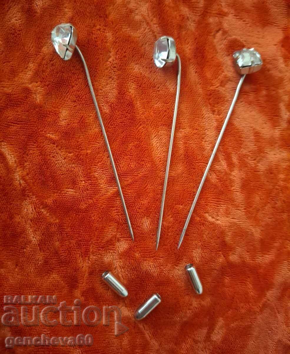 Ace de broșă cu pietre Swarovski - trei bucăți - 6 Ace de broșă cu pietre Swarovski - trei bucăți - 6
