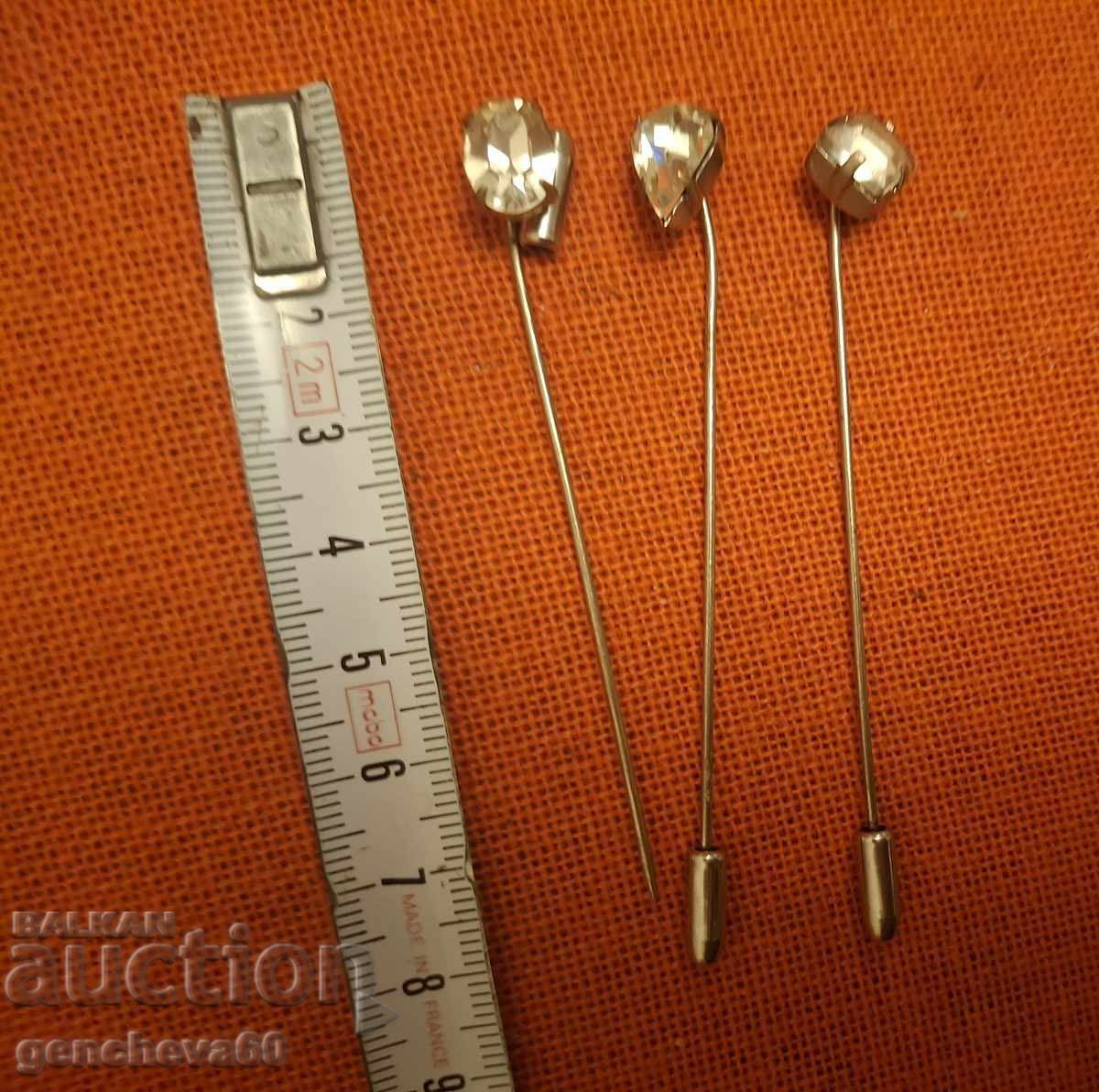 Καρφίτσες με πέτρες Swarovski - τρία τεμάχια