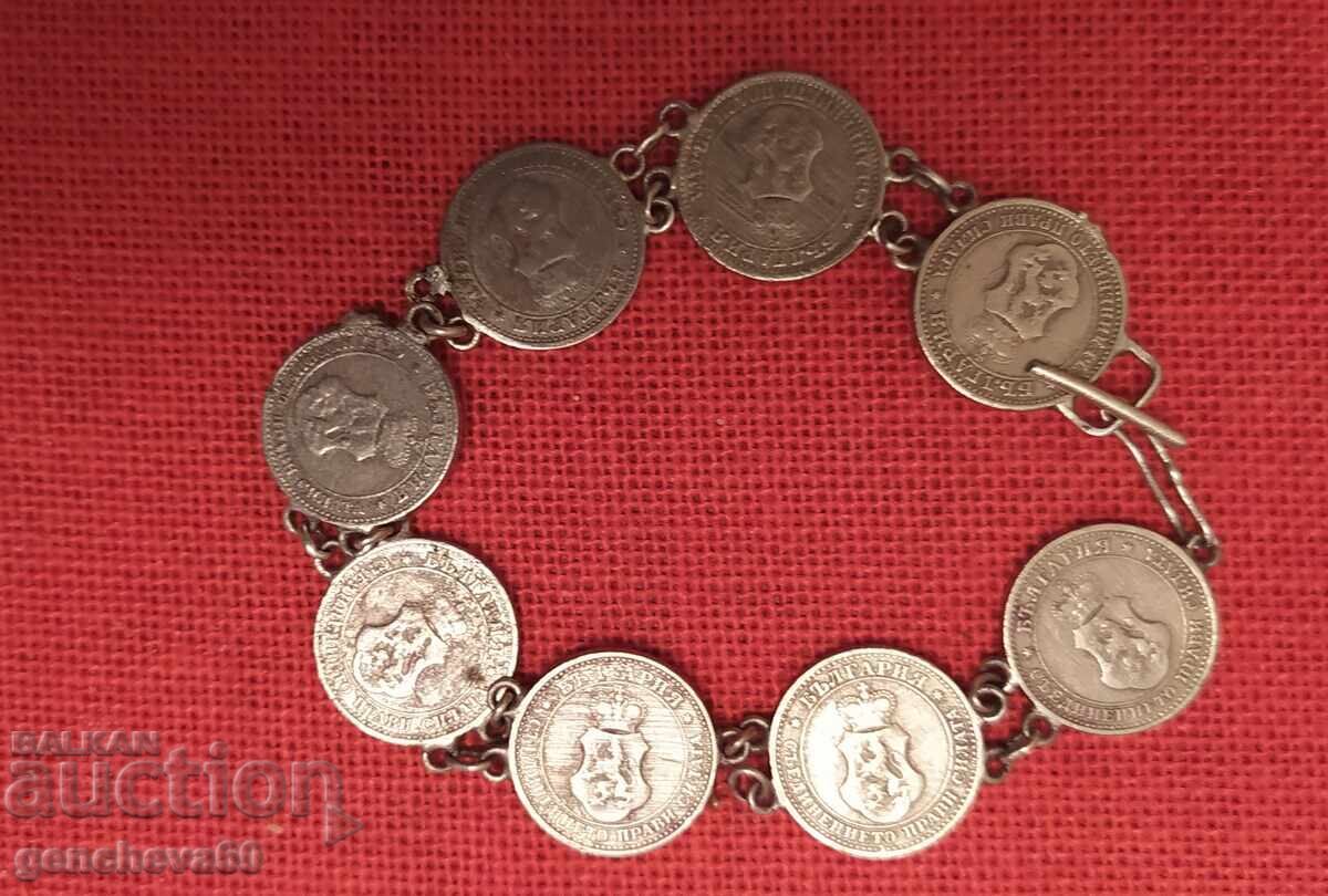 Old coin bracelet with coins of 5 stotinki - 1906, 1912 and 1913 - 7 Old coin bracelet with coins of 5 stotinki - 1906, 1912 and 1913 - 7