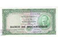 Mozambique - 100 Escudos - 1976 - P# 117a - Overprint - Paper