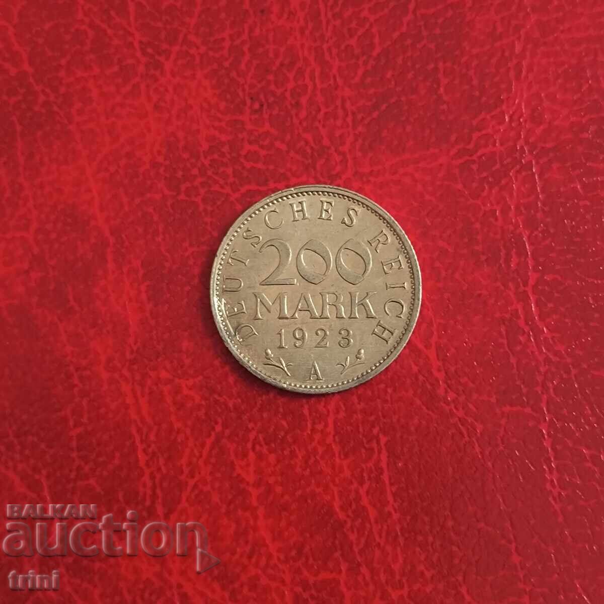 Германия 200 марка 1923  'А' - Берлин