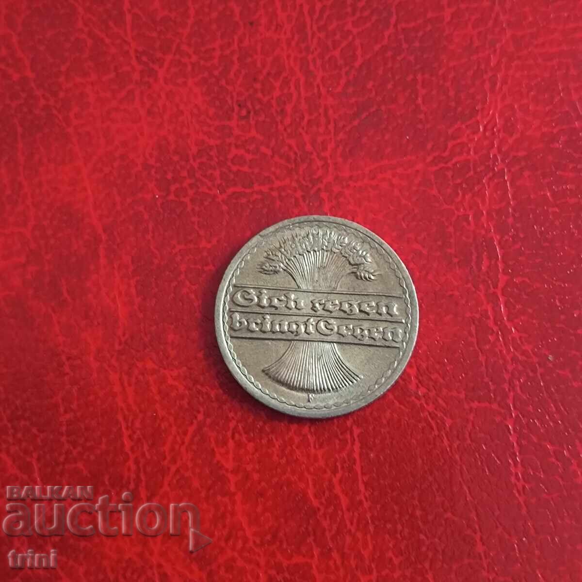 Germania 50 pfennig 1920 'F' - Stuttgart cu preț 5.00 BGN | € 2.56 Germania 50 pfennig 1920 'F' - Stuttgart cu preț 5.00 BGN | € 2.56