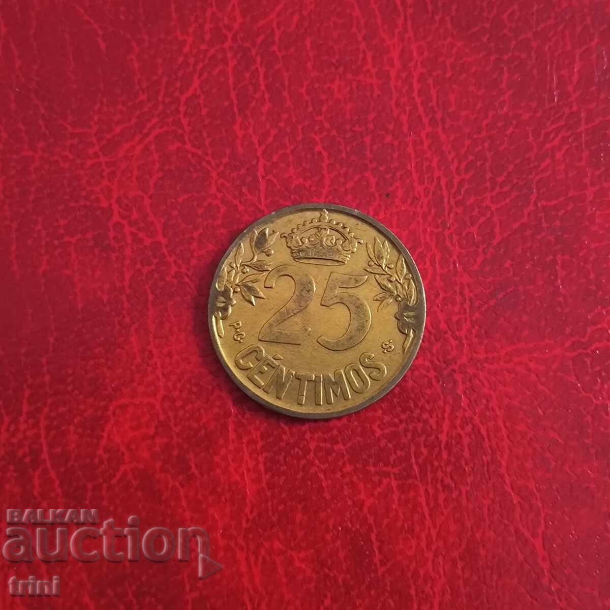 Ισπανία 25 λεπτά 1925 με τιμή 10.00 BGN | € 5.11 Ισπανία 25 λεπτά 1925 με τιμή 10.00 BGN | € 5.11